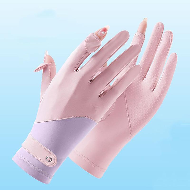 Sun Protection Gloves Sunscreen Breathable Anti-Uv Cooling Fabric Slip Gloves For Outdoor Cycling Driving