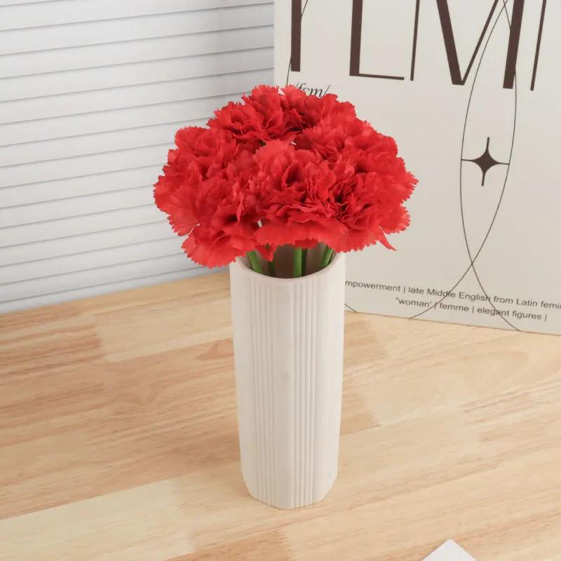 Festive Party Decorative Simulation Flowers Silk Carnations Wedding Decoration Fake Flower Artificial Pink Carnations Bouquet