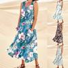 Fashion Summer Casual Comfortable Flower Print Sleeveless Cotton With Pocket Beach Dress For Women