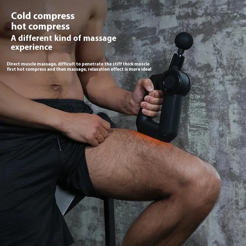 Multi Functional Fascia Gun Muscle Relaxation Massage Electric LCD Gun Hot Compress Pulse Silent Hot Cold Alternating Massager