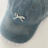 Pearl Bowknot Baseball Hat Lace Denim Hat Versatile Peaked Cap  Outdoor