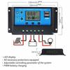 New 10/20/30/40/50/60/100A PWM Solar Charge Discharge Controller LCD Display Dual USB Auto Solar Cell Panel Charger Regulator