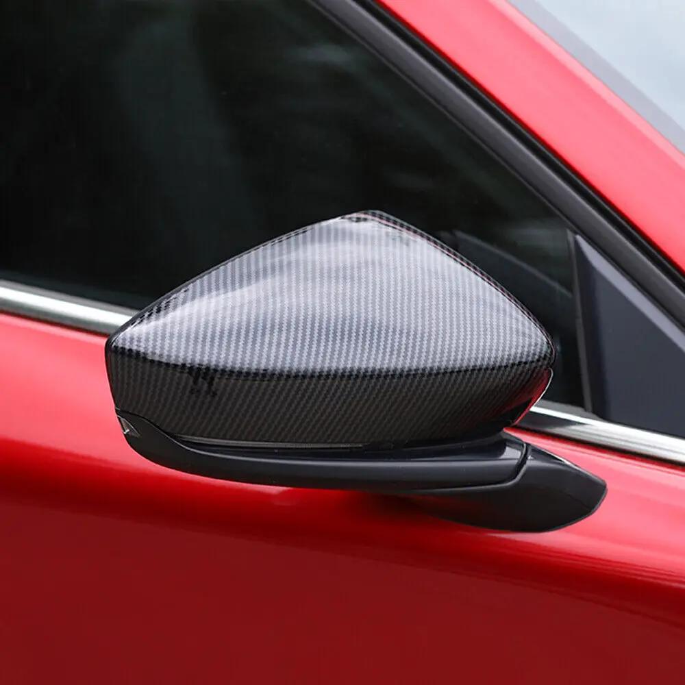 For Mazda CX-30 CX30 2020-2025 Car Sticker Rearview Side Mirror Cover Wing Cap Exterior Door Rear View Case Trim Carbon Fiber