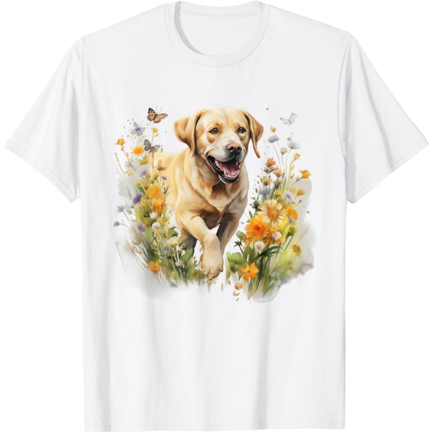 

Floral Wildflower Dog Labrador Retriever T-Shirt for Men Women Kids XXXXXL білий