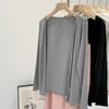 Gentle wind gray knitted cardigan women's spring and autumn loose casual sunscreen bottoming shirt jacket long-sleeved top
