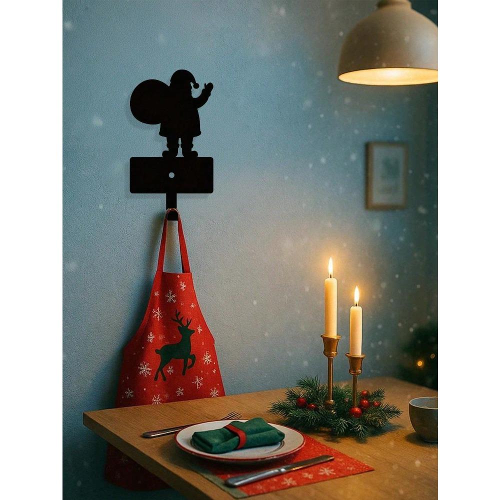 Durable Black Iron Mug Hanger For Wall, Christmas Gift Hook, Key Holder, Ornament Display, Holiday Home Decor For Indoor Use