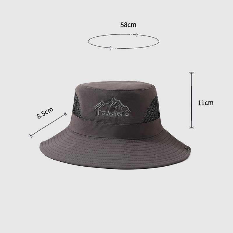 Summer Fishing Hat Men's Big Brim Hat Outdoor Solid Color Sunscreen Hat Travel Sun Hat