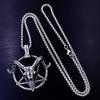 Necklace Satan Pentagram Twelve Zodiac Animals Sheep Head Retro Nightclub Pendant
