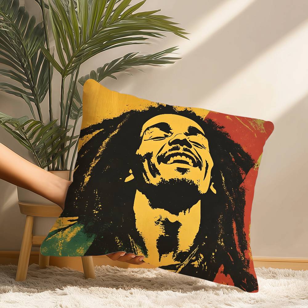 Singer Reggae Rock Pillow Case Short Plush Print Cushion Cover Square Throw Pillow Covers Sofa Home Decor