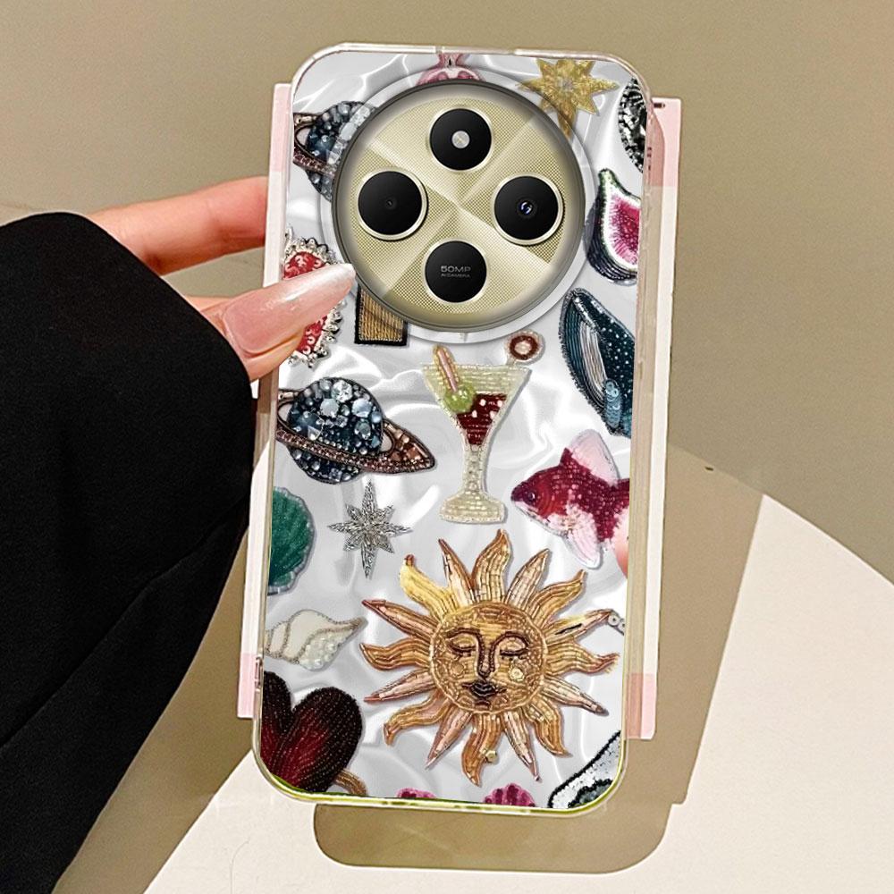 Fruit Sun Face Water Texture Phone Case for Xiaomi Redmi Note 14 13 12 11 11S 10 9 8 Pro 9C 13C 14C A5 A3 A4 A3X A1 A2 9A Cover