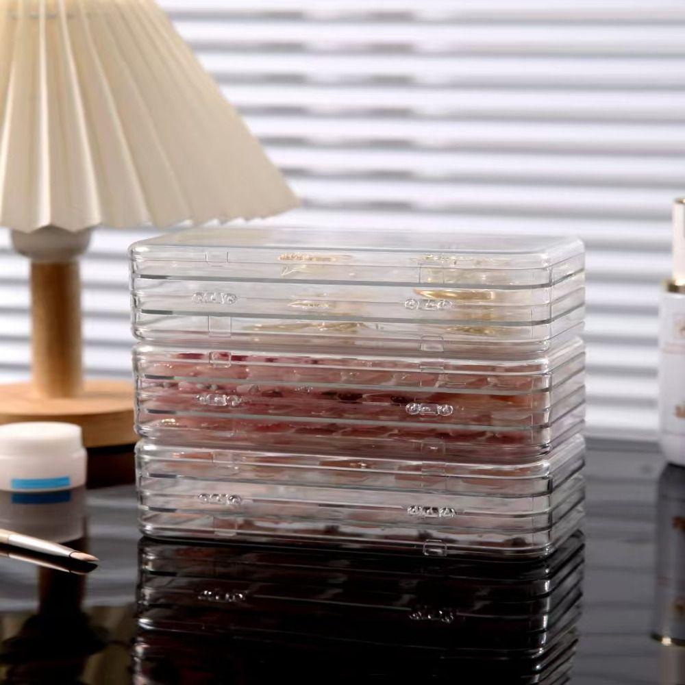 Dustproof Artificial Nails Organizer Three-Fold Press-on Nails Display Stand Nail Art Storage Box