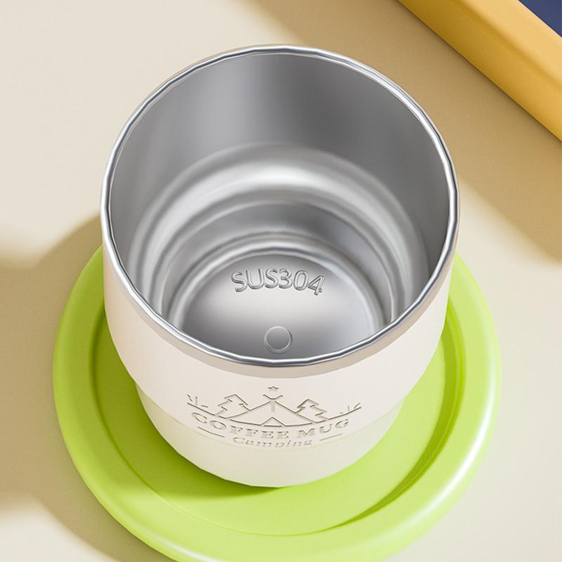 400ML Coffee Cup 304 Stainless Steel Double Layer Insulated Water Cup Office Milk Coffee Mug Outside Portable Sealed Tumbler