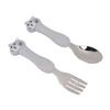 Baby Fork Cute Cartoon Shaped Spoon PP Handle Stainless Steel Tableware for Children Feeding Training