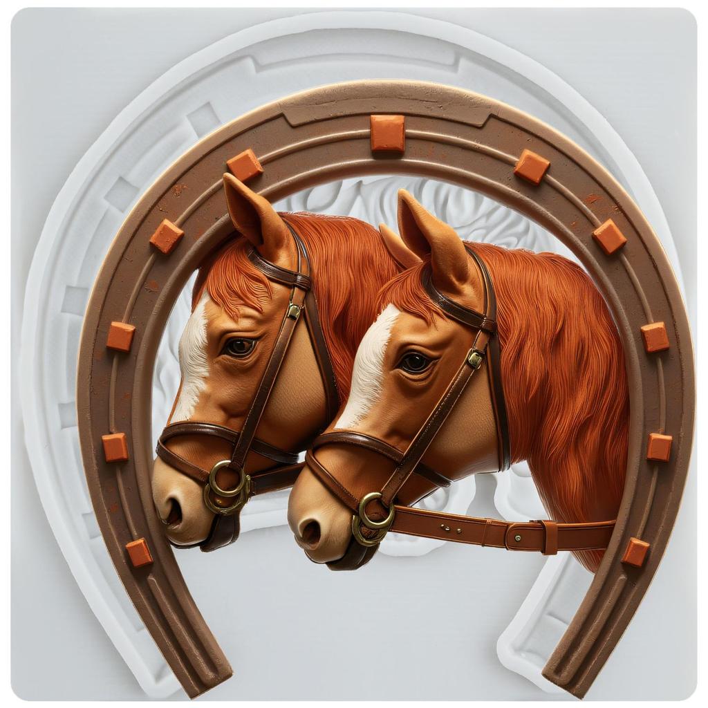Horse Head Silicone Molds Horseshoe Hoof Fondant Mold Cake Decorating Tools Cupcake Topper Chocolate Candy Craft Gum Paste Polymer Clay