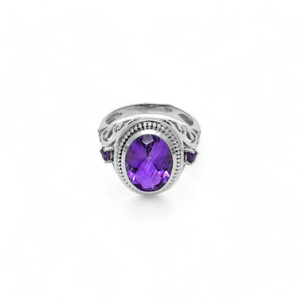Amethyst Ring: Sterling Silver Boho Gemstone Jewelry - February Birthstone