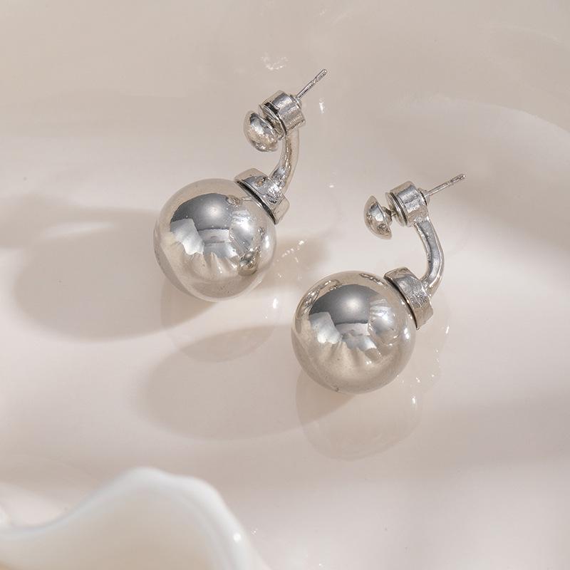 Vintage Round Ball Stud Earrings - Unique Light Luxury Design