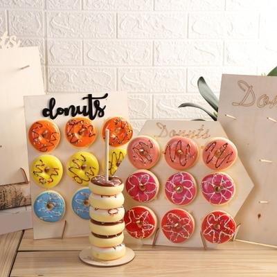 Ahşap Donut Sergileme Standı Pürüzsüz Kenar Çapaksız Yüksek Stabilite Hızlı Montaj Donut Sergileme Standı Kulesi Tatlı Saklama Tutucu