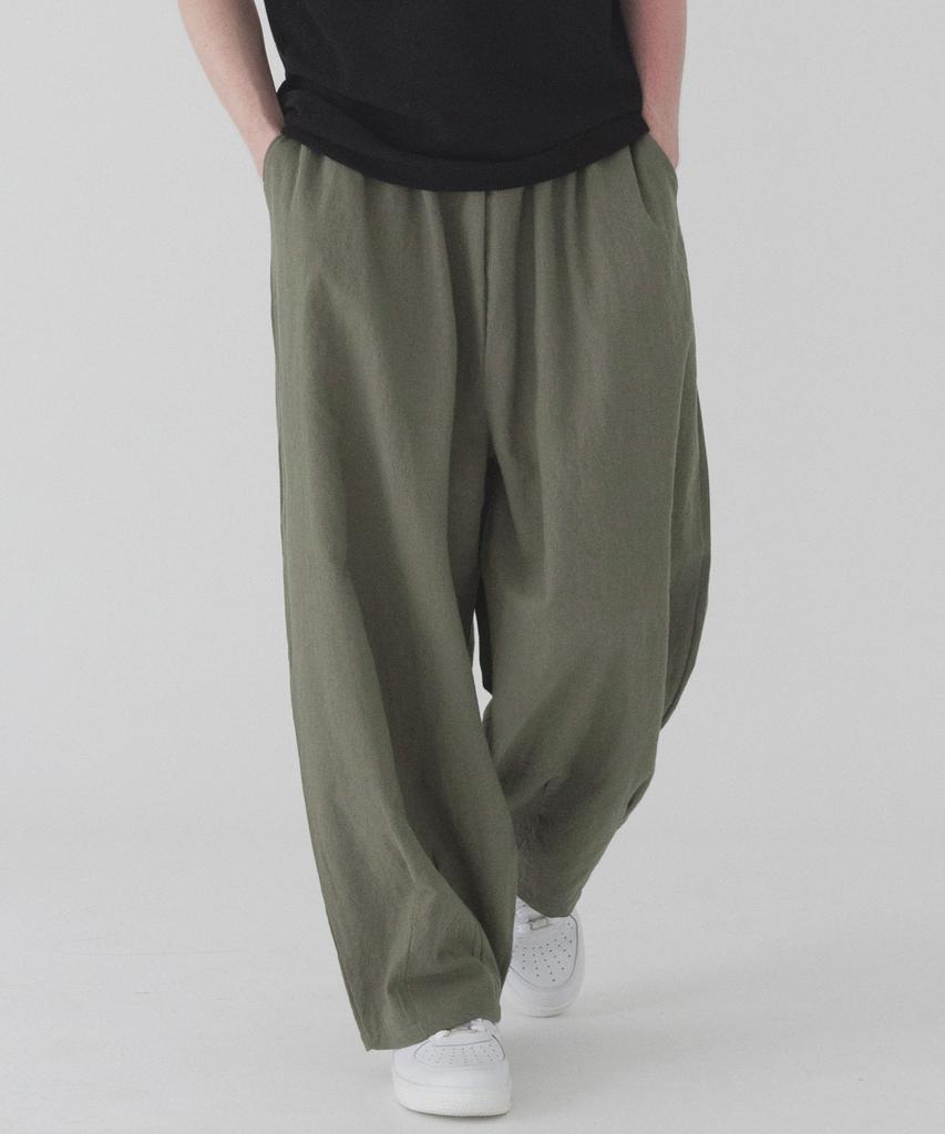 PIANER Comfortable Linen Balloon Pants (Khaki)