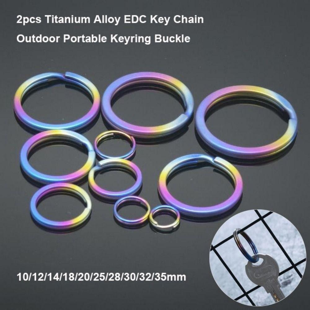 2pcs Multisizes Titanium Alloy EDC Key Chain Portable Key Holder  Camping Travel Hanging Tool