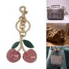Simple Crystal Cherries Charm Keychains Sweet Cool Ornament Bag Pendant Car Keyring Haning Decoration for Women Girl