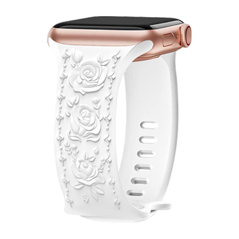 

Спортивный ремешок с тиснением Big Rose для Apple Watch (Серии 1-9) 38# белый