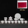Mutton-Fat Jade White Porcelain Xishi Teapot Tea Set