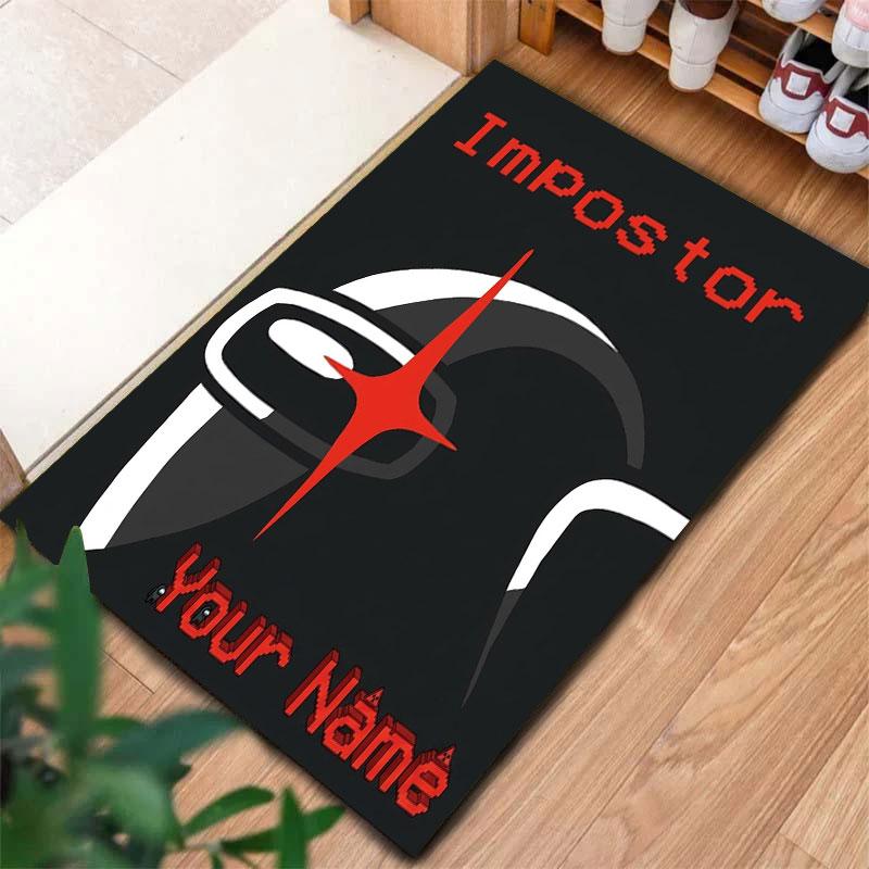 Among Us Custom Name Carpet Rug for Living Room Bedroom Home Sofa Decoration,Kids play Non-slip Floor Mat