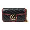 Borsa a Spalla GG Marmont in Pelle Trapuntata con Catena Nera Rossa Quotidiana Festa 574969-0OLFX-8277