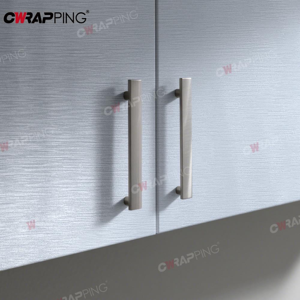 PVC Furniture Adhesive Paper Waterproof Self-adhesive Vinyl Furniture Foils Brushed Silver Wall Stickers Decoration Car Films