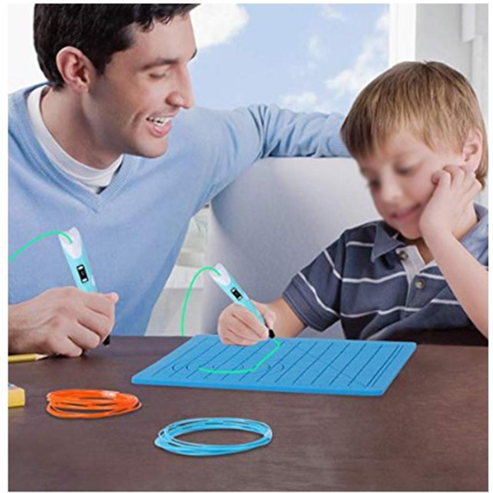 Silicone 3D printing pad for children, DIY 3D printing pen soft silicone design pad with 2 silicone finger covers