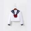 Navy Collar White Japanese School-Style Sailor Suit JK Uniform Skirt Set