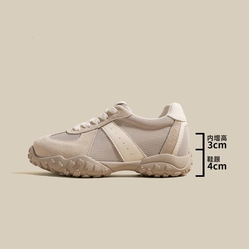 7Cm inner height increase German training shoes women's 2025 new summer mesh breathable round head small sports and leisure shoes