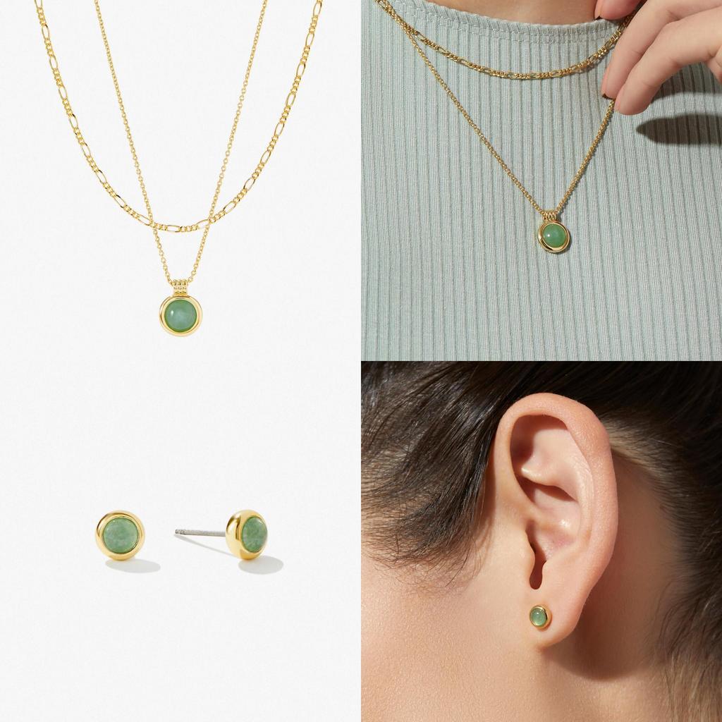 Green Eastern Tomb Natural Stone Necklace With Geometric Pendant For Fashion Casual Wear