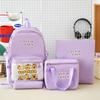 Vierteiliges Rucksack-Set Kinder-Schüler-Cartoon-Schultasche Damen Multifunktionaler Rucksack