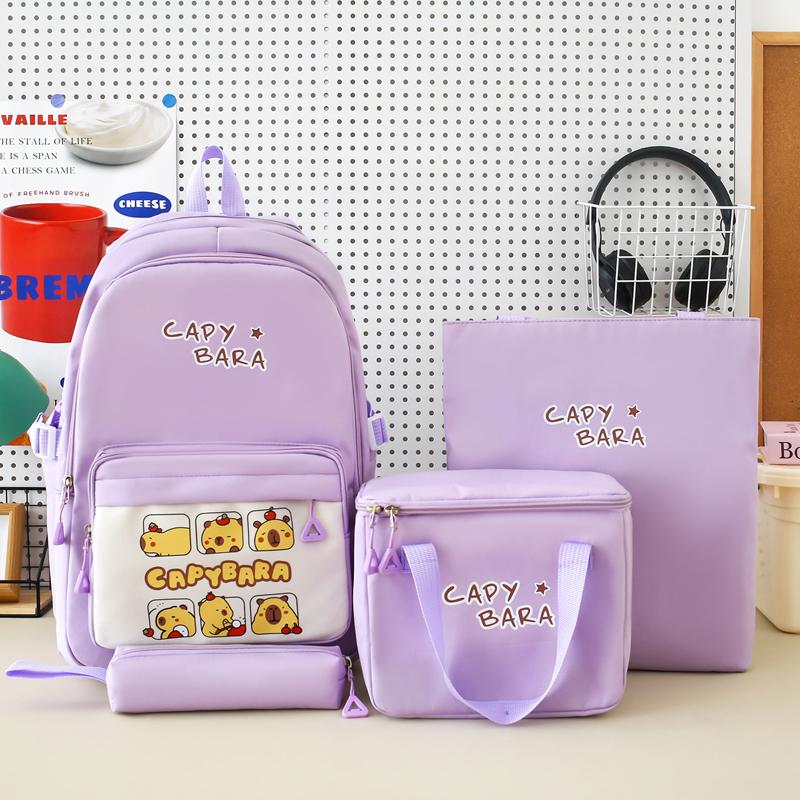 Vierteiliges Rucksack-Set Kinder-Schüler-Cartoon-Schultasche Damen Multifunktionaler Rucksack