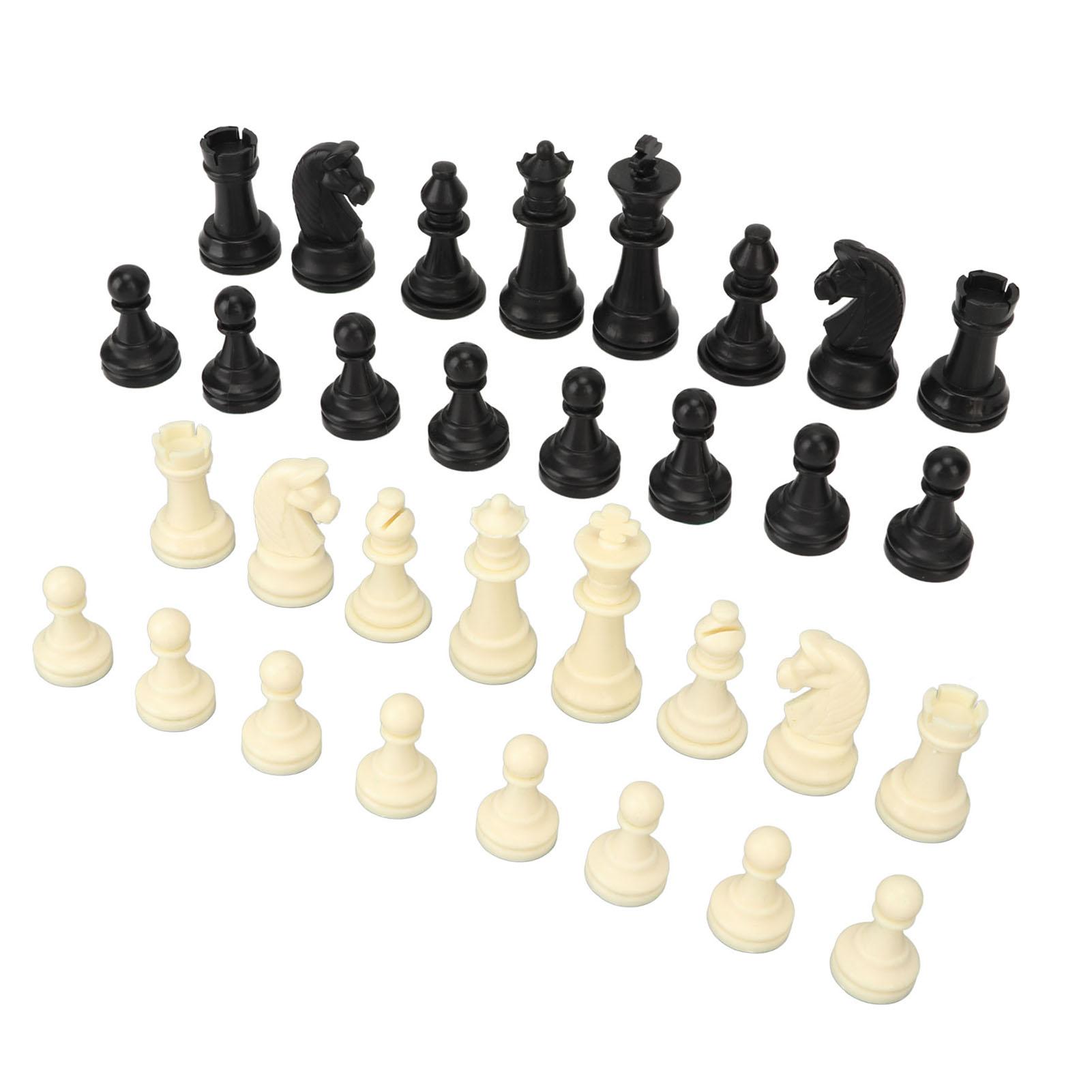 

32Pcs Plastic Chess Pieces Only with Drawstring Storage Bag for Professional Beginner Family Gatherings Picnic Camping