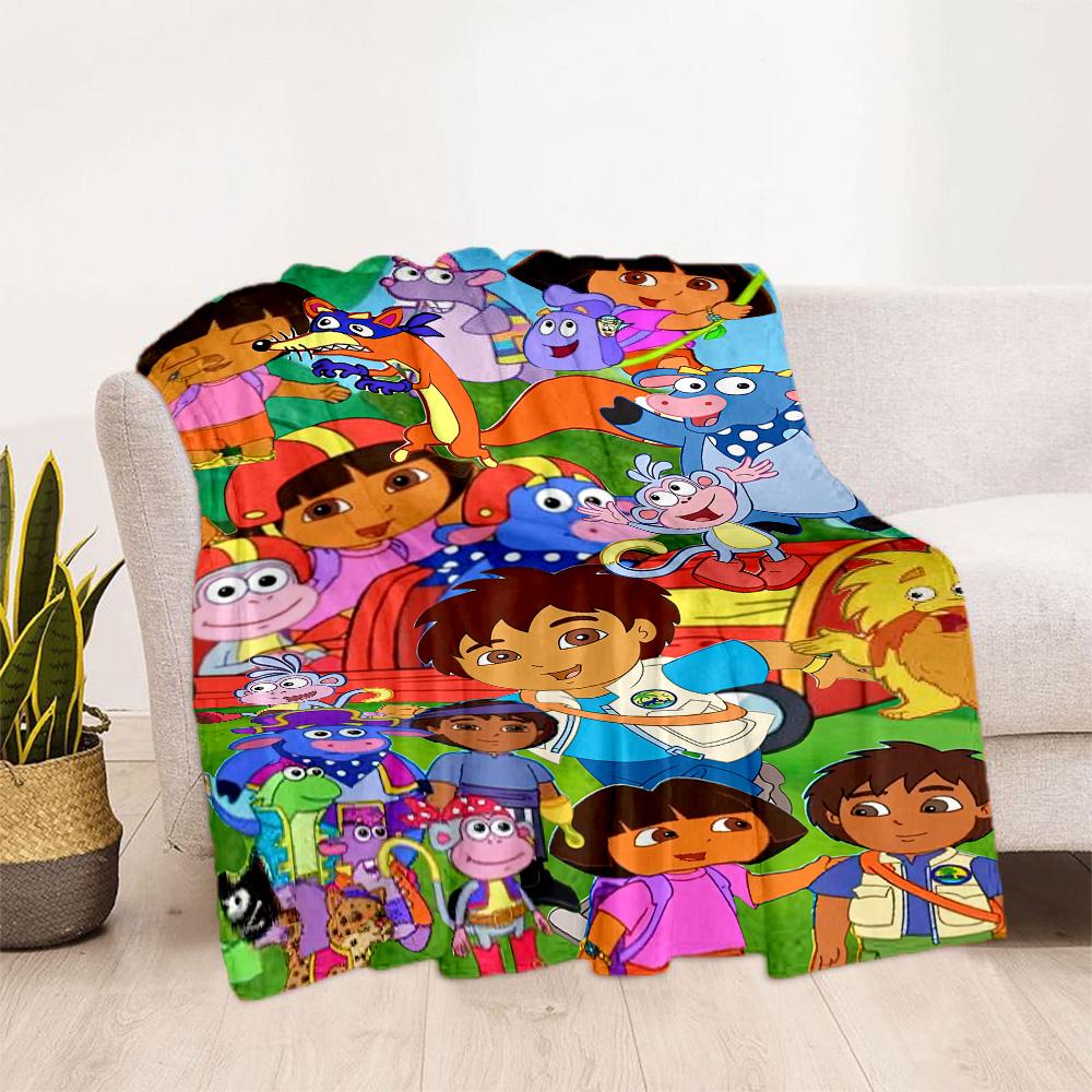 Dora Explorer Blanket Soft & Cozy Suitable for Picnics Couch Office Chair All-Season Use Digital Print Best Holiday Gift for Friends Family