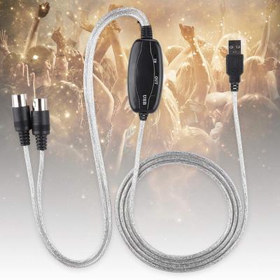 Ciciglow MIDI USB Converter Cable for Music Editing with Plug and Play, 190cm Length Turn Your PC Into a Music Studio