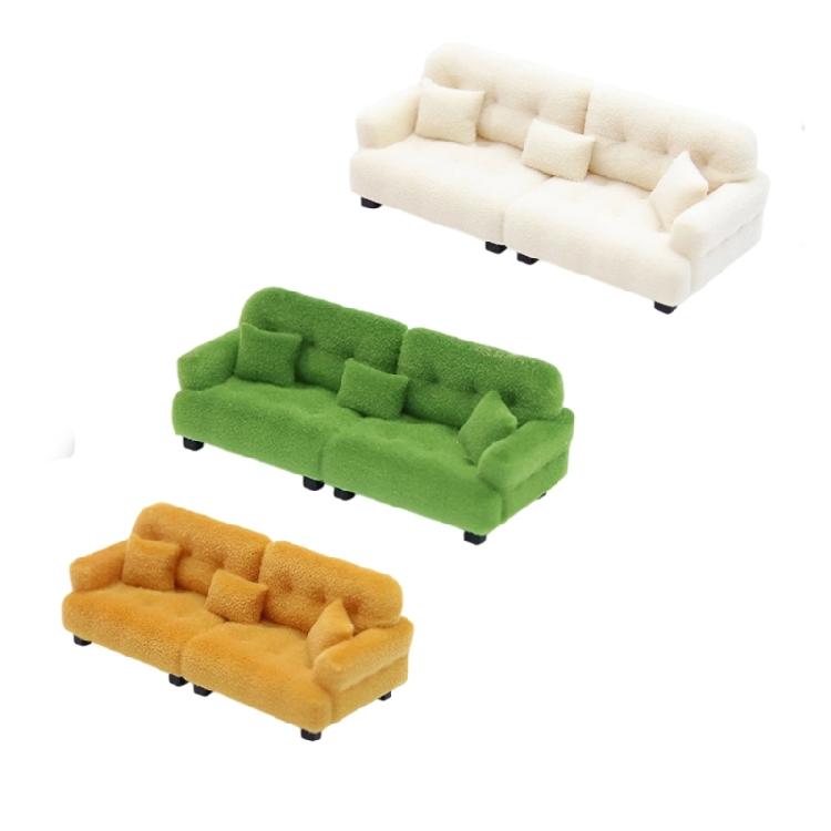Detaillierte kleine Sofa-Modellfigur mit Kissen für Bastelbegeisterte und Szenendisplay-Dekorationen Maßstab 1/20 1/25 1/30