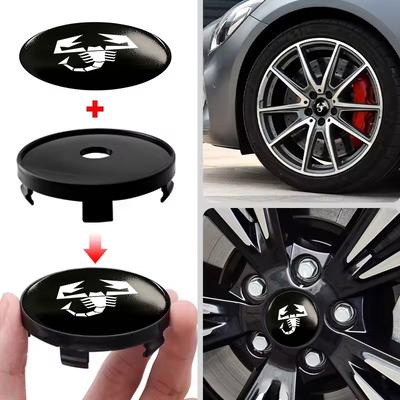 For Abarth Car Styling Logo Auto Wheel Hub Center Caps Sticker Rim Cover FR FIAT 124spider 500 Albea Astra Stilo Tipo UNO