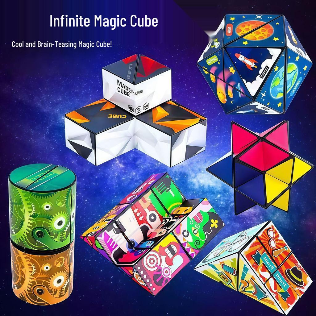 3D Geometric Magnetic Rubik's Cube: Endless Puzzle Toy for Kids' Cognitive Development