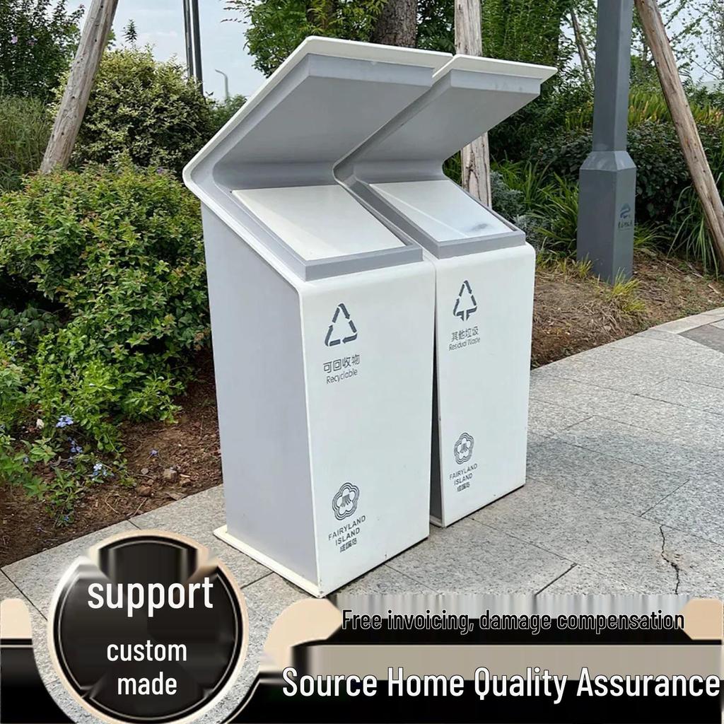 Stainless Steel Large Outdoor Trash Can for Sorting Waste