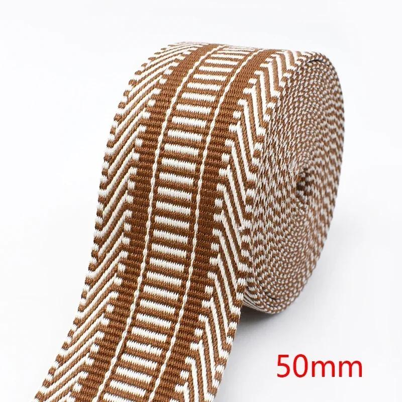 2/3/5M Meetee 38/50mm Jacquard Polyester Webbing Tape By Meter Decorative Ribbon Band Backpack Strap Clothes Sewing Accessories
