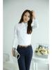 New Women's Spring & Summer White Long-Sleeve Professional Shirts In Plus Sizes