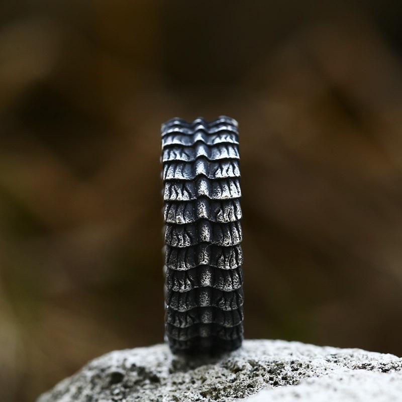 New Keel Retro Pattern Simple Versatile Ring Men's Index Finger Ring Dragon Scale