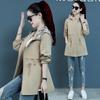 Women's Jacket Trench Coat Korean Spring Autumn Loose Long Sleeve Short Coats Female Windbreaker Hooded Outerwear Tops