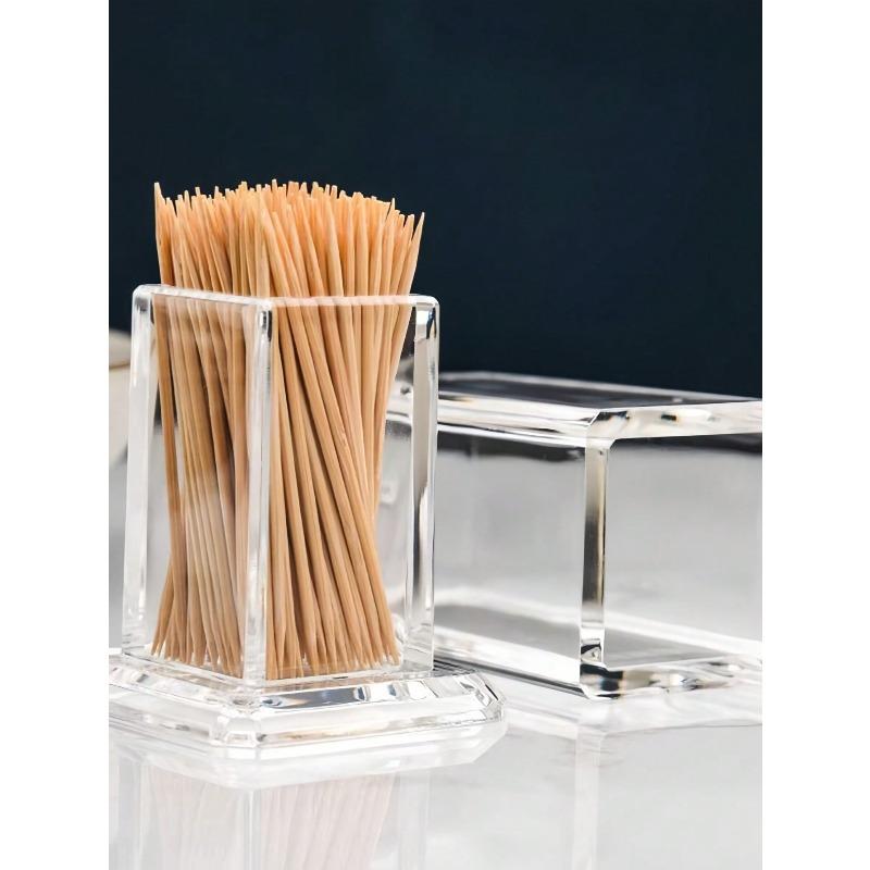 1PC PMMA Toothpick Holder, Clear Acrylic Toothpick Holder ,Minimalist Clear Toothpick Holder Dispense,Elegant Clean For Home Kitchen Storage
