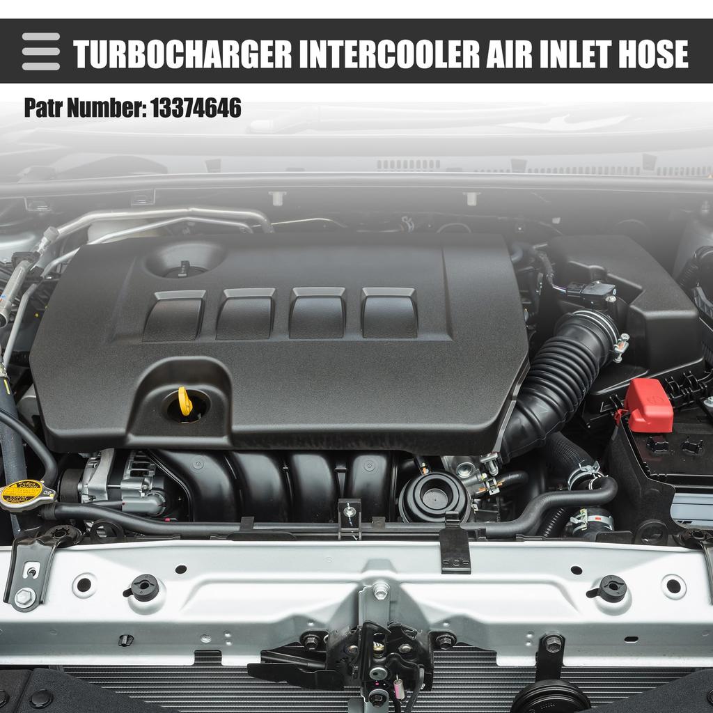 Motoforti Engine Air Cleaner Intake Hose Tube, Air Intake Hose for Chevy Cruze 2016-2019, Rubber, with Clamp, No. 13374646, Black