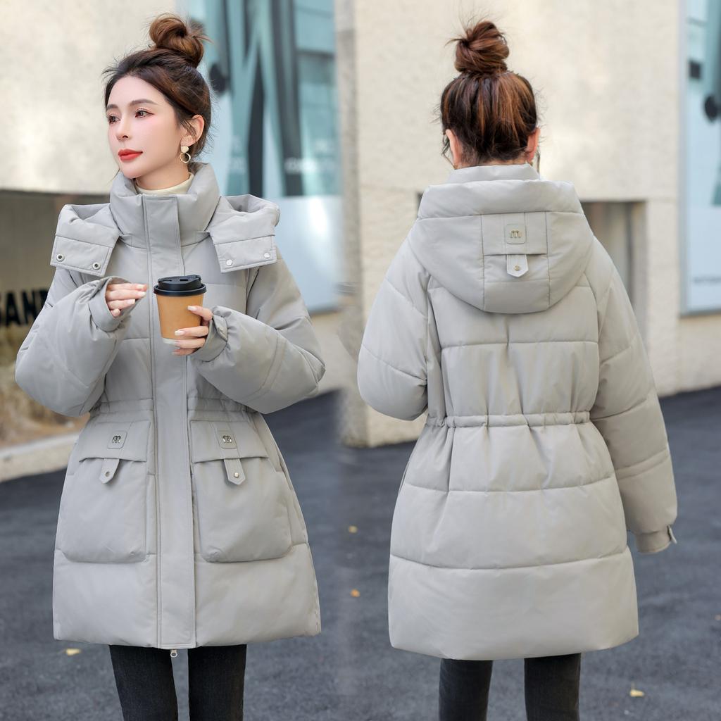 Thickened and Warm Down-padded Jacket for Women, Mid-length Waist Slimming New Winter Cotton-padded Jacket
