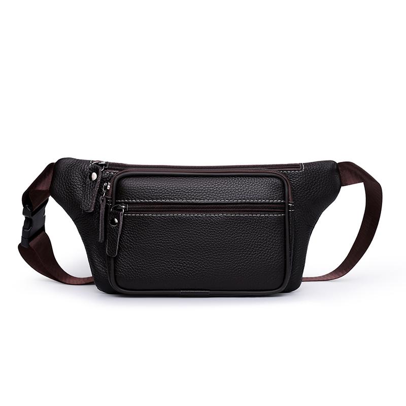 

Waist Bag Men PU Chest Bag Sport Lightweight Mobile Phone Bag коричневий